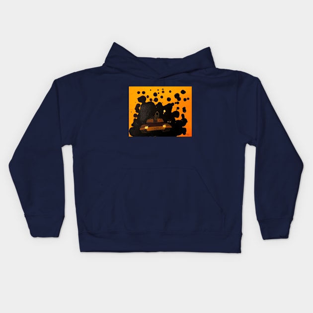 Oil Stain Kids Hoodie by MikeCottoArt